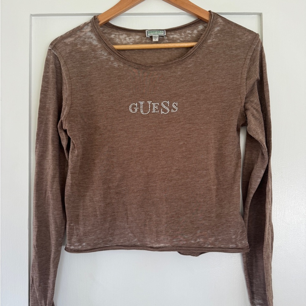 GUESS Chocolate Long Sleeve Tee